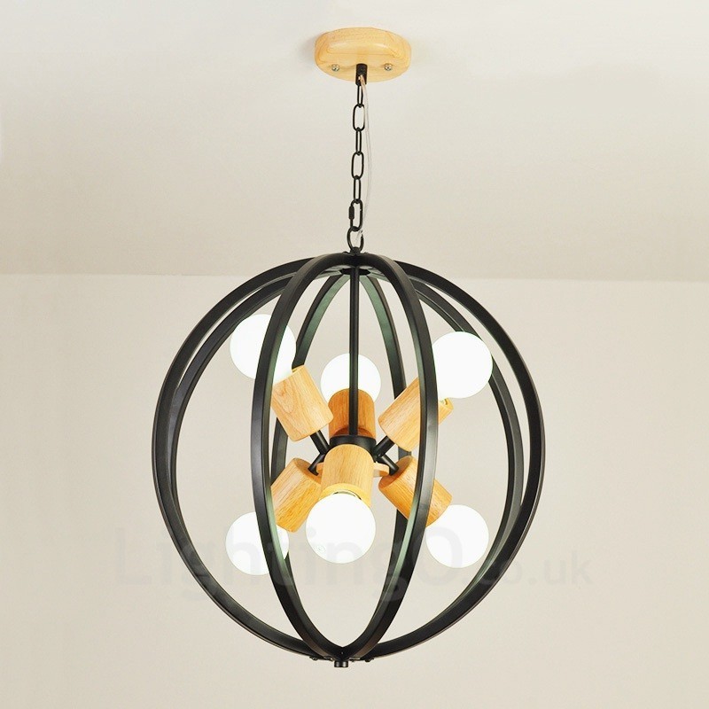 6 Light Iron Retro Vintage závesné svietidlo s tienidlom Iron