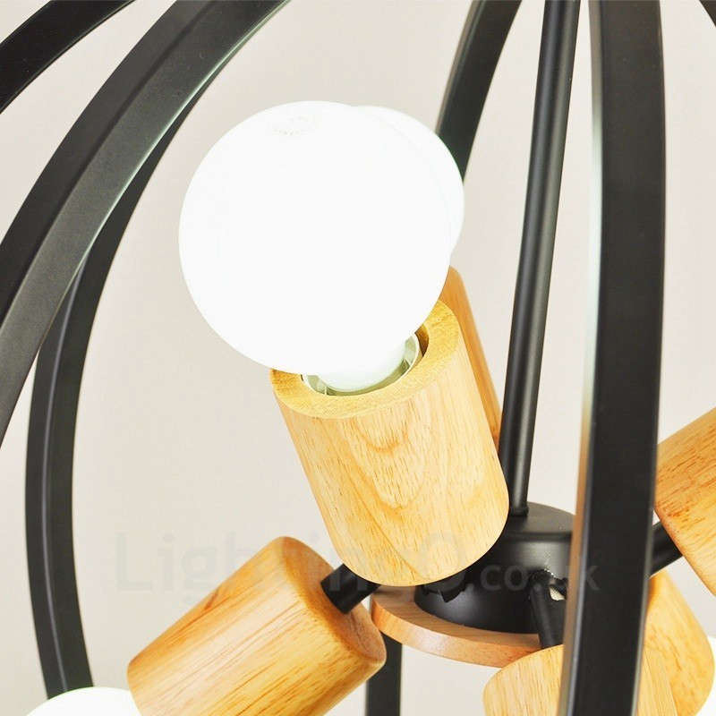 6 Light Iron Retro Vintage závesné svietidlo s tienidlom Iron