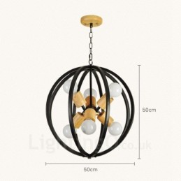 6 Light Iron Retro Vintage závesné svietidlo s tienidlom Iron