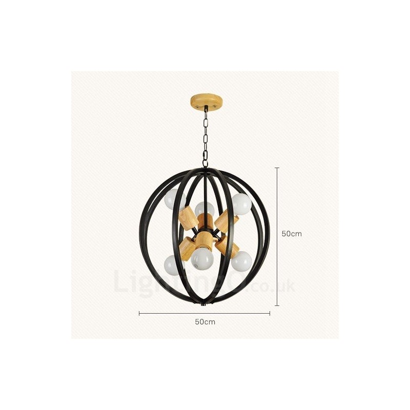 6 Light Iron Retro Vintage závesné svietidlo s tienidlom Iron
