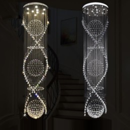 Extra dĺžka 5 metrov Moderné krištáľové stropné závesné svetlo Vnútorné lusterové svietidlá Svietidlá