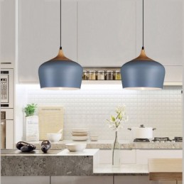 1 Svetlá moderná súčasná závesná lampa s bielym červeným modrým odtieňom