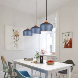 1 Svetlá moderná súčasná závesná lampa s bielym červeným modrým odtieňom
