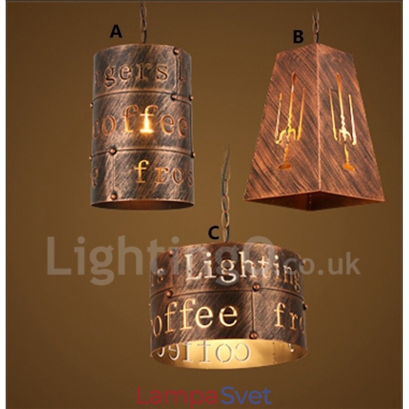 1 Light Retro Vintage Pendant Light Cafe House Závesná lampa