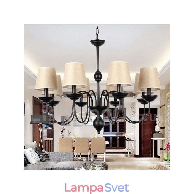 8 Ľahký rustikálny retro moderný luster v štýle sviečky