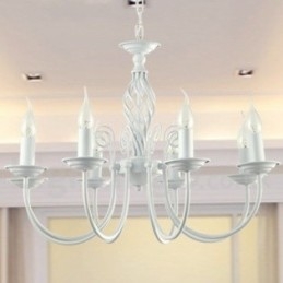 8 Light Contemporary Retro White Candle Style Luster
