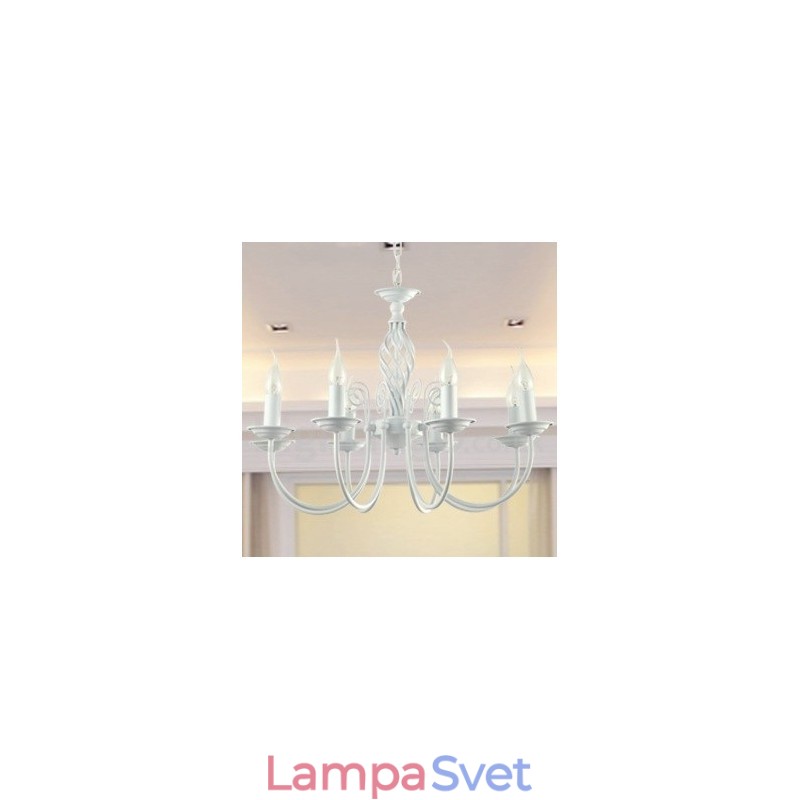 8 Light Contemporary Retro White Candle Style Luster