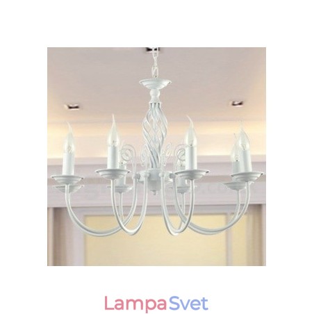 8 Light Contemporary Retro White Candle Style Luster 8 Light Contemporary Retro White Candle Style Luster