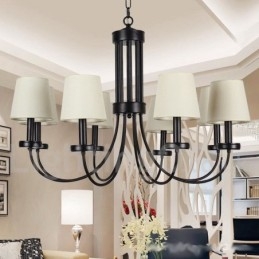 8 Light Retro Contemporary Black Candle Style Luster