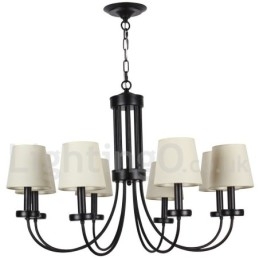 8 Light Retro Contemporary Black Candle Style Luster