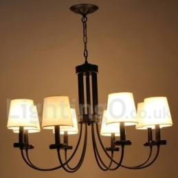 8 Light Retro Contemporary Black Candle Style Luster
