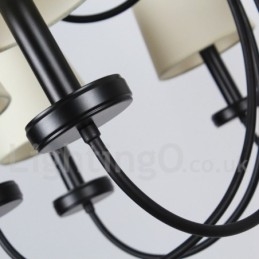 8 Light Retro Contemporary Black Candle Style Luster