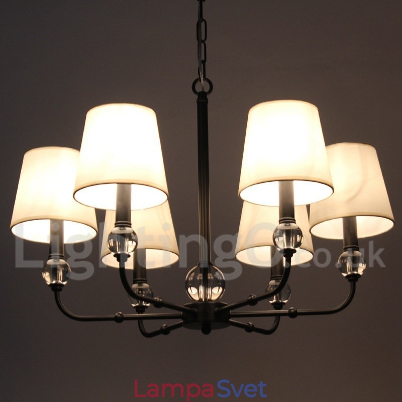 6 Ľahký rustikálny retro moderný luster v štýle sviečky