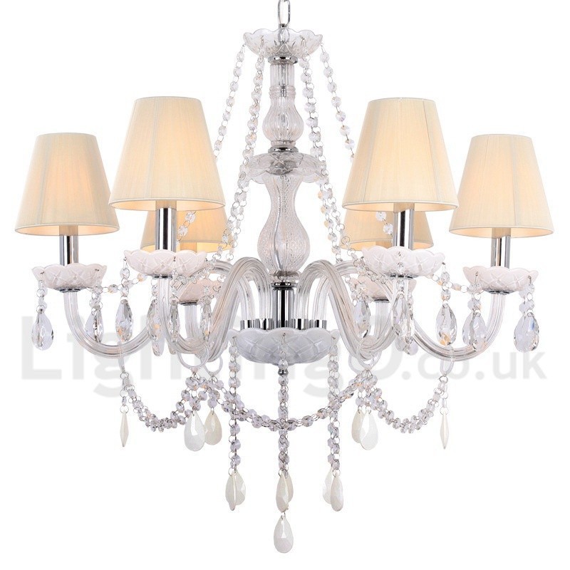 6 Svetlobiely luster K9 Crystal Candle Style