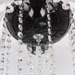 8 Light Contemporary Black Brushed K9 Crystal Candle Style Luster