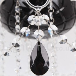 8 Light Contemporary Black Brushed K9 Crystal Candle Style Luster