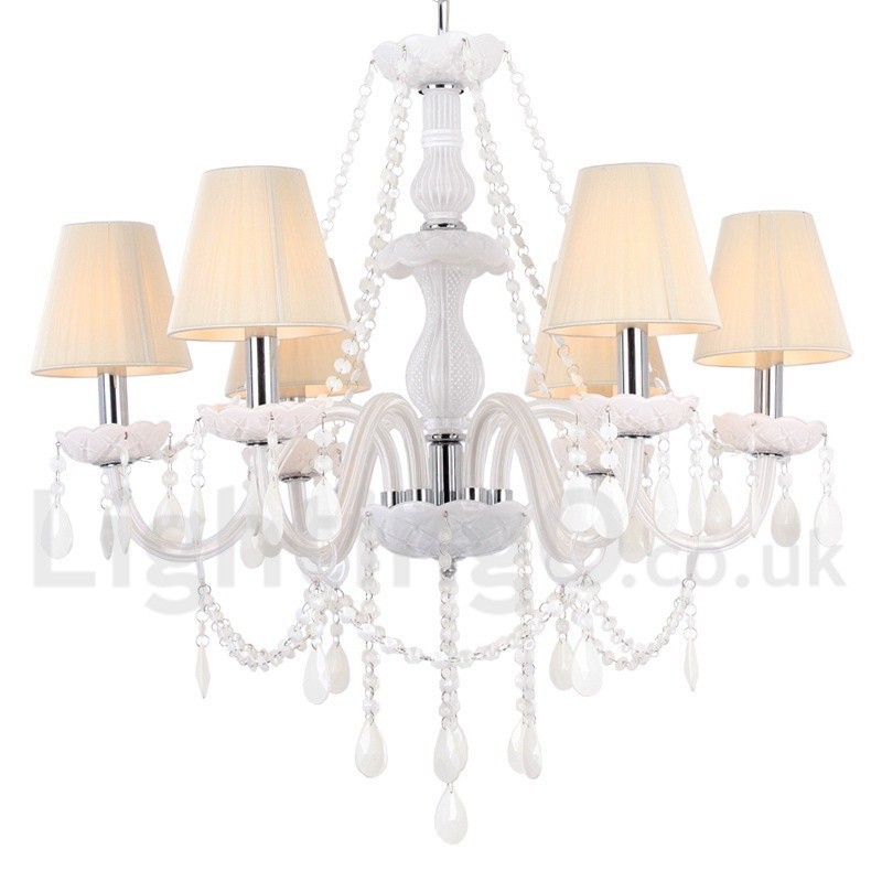 6 Svetlobiely luster K9 Crystal Candle Style