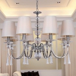8 Light Contemporary K9 Crystal Candle Style Luster
