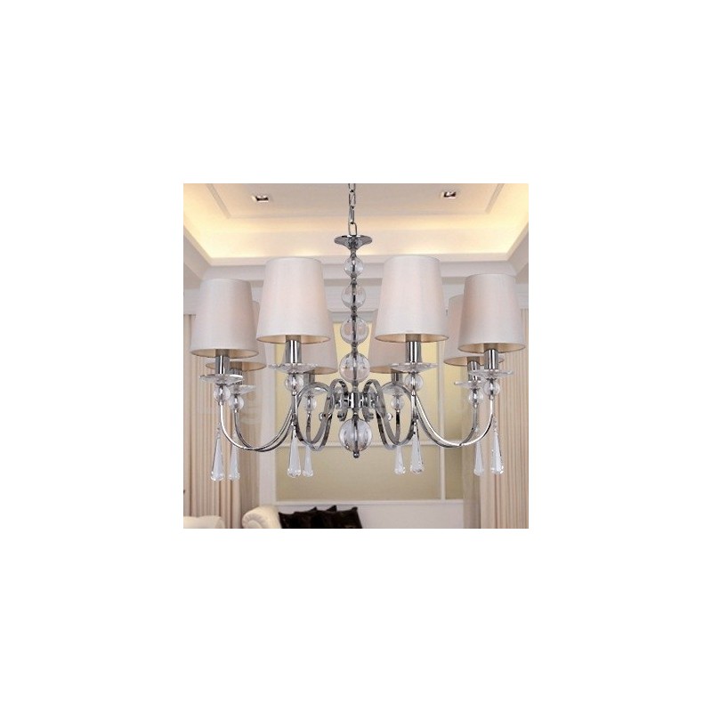 8 Light Contemporary K9 Crystal Candle Style Luster