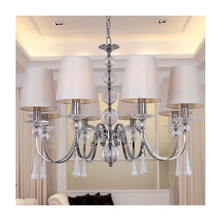 8 Light Contemporary K9 Crystal Candle Style Luster 8 Light Contemporary K9 Crystal Candle Style Luster
