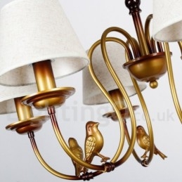 6 Ľahký moderný moderný rustikálny luster v štýle retro sviečky