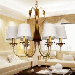 6 Ľahký moderný moderný rustikálny luster v štýle sviečky