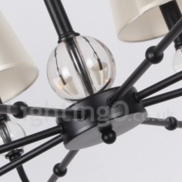 8 Ľahký rustikálny retro čierny moderný luster v štýle sviečky
