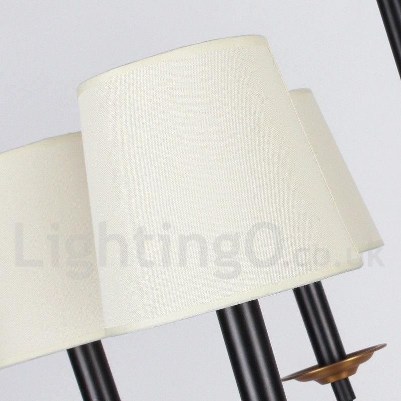 6 Light Contemporary Black Retro Candle Style Luster