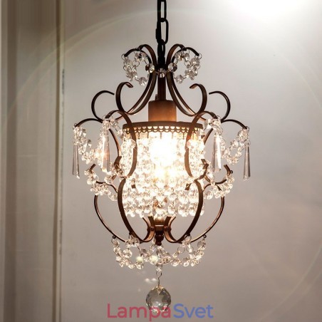 Železný maliarsky luster s čírou krištáľovou modernou svetelnou lampou Železný maliarsky luster s čírou krištáľovou modernou svetelnou lampou