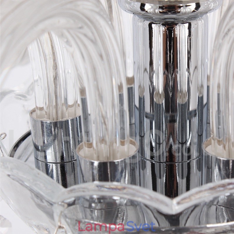 8 Light Contemporary K9 Crystal Candle Style Luster