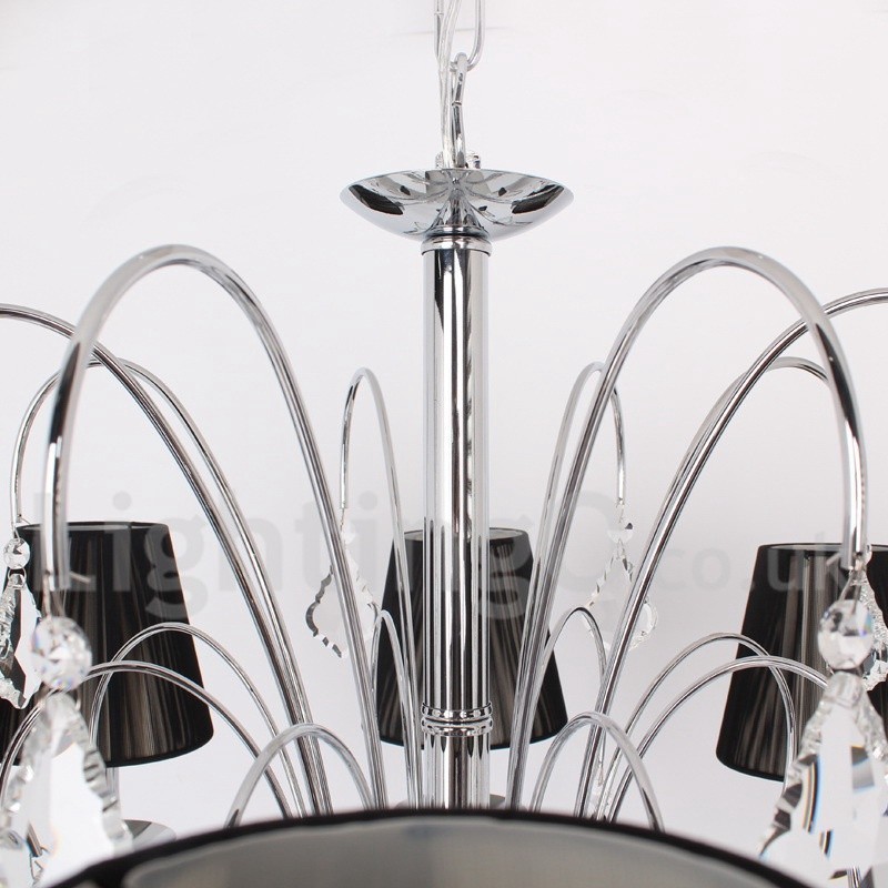 8 Light Contemporary K9 Crystal Candle Style Luster