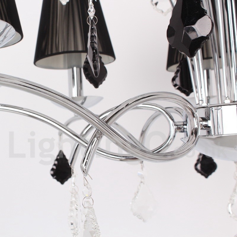 8 Light Contemporary K9 Crystal Candle Style Luster