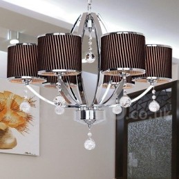 6 Light Contemporary K9 Crystal Candle Style Luster