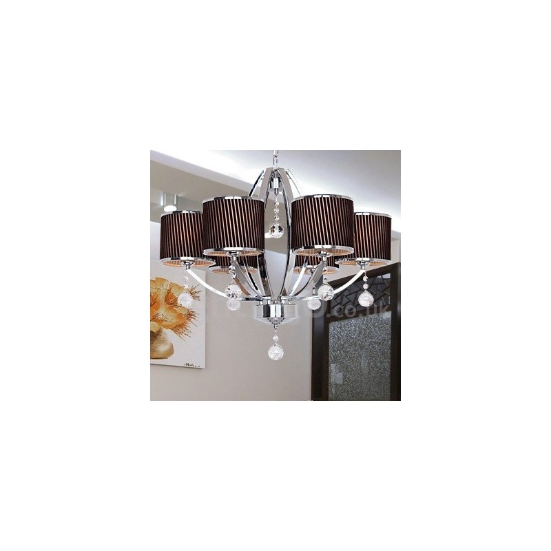 6 Light Contemporary K9 Crystal Candle Style Luster