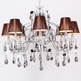 8 Light Contemporary K9 Crystal Candle Style Luster