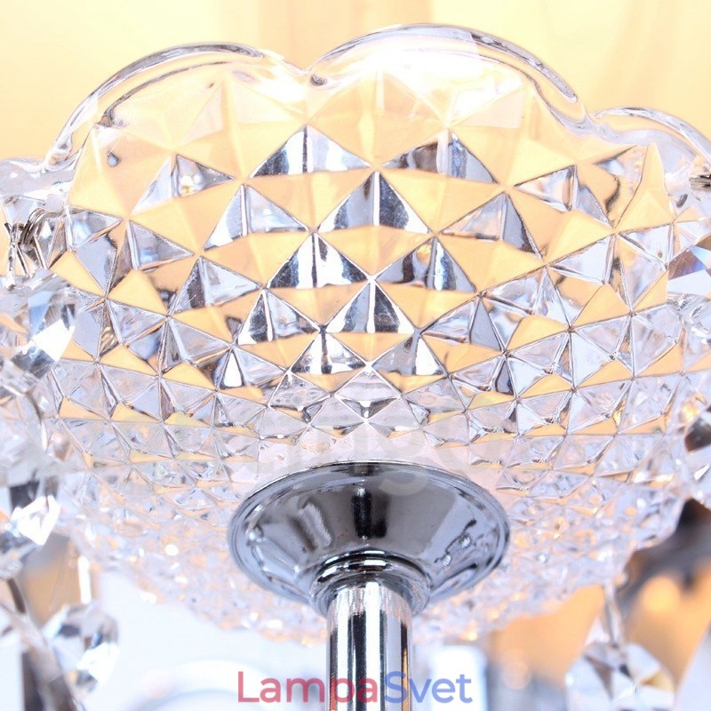 8 Light Contemporary K9 Crystal Candle Style Luster