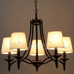 5 Ľahký rustikálny retro čierny moderný luster v štýle sviečky