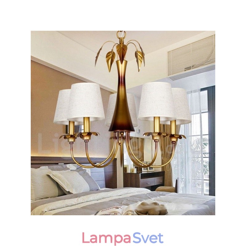 5 Ľahký moderný moderný rustikálny luster v štýle sviečky