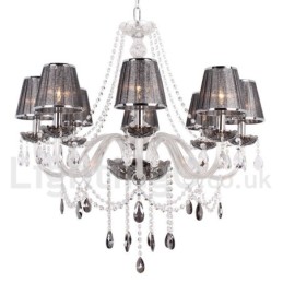 8 Light K9 Crystal Candle Style Luster