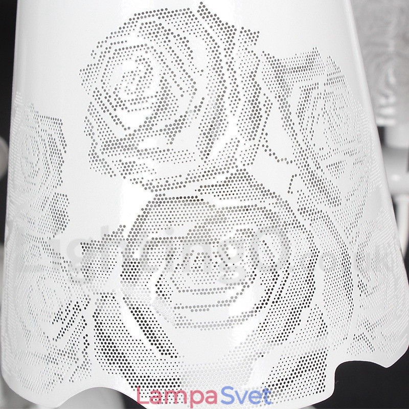 8 Ľahký moderný dutý biely luster v štýle sviečky