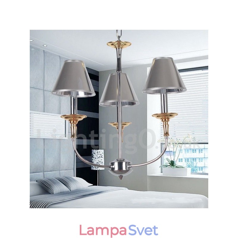 3 ľahký moderný moderný chrómový sviečkový luster