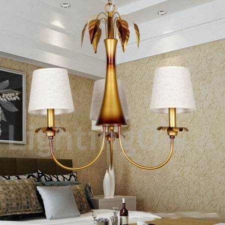 3 Ľahký moderný moderný rustikálny luster v štýle sviečky