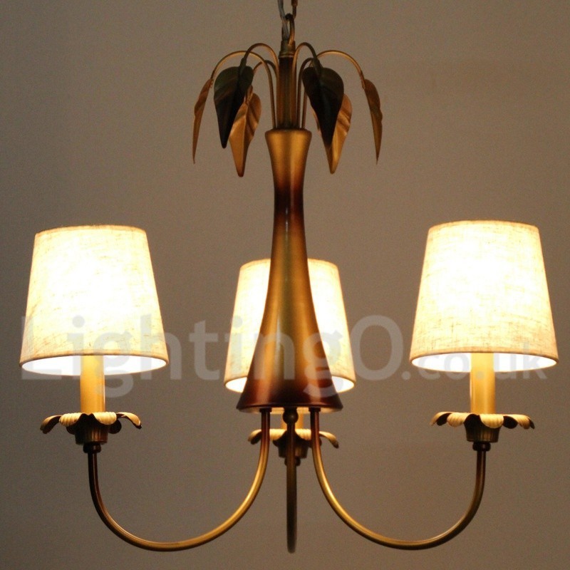 3 Ľahký moderný moderný rustikálny luster v štýle sviečky