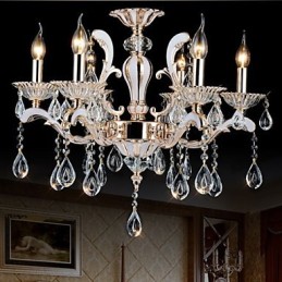 Luxusné svietidlá európskeho štýlu Candle Crystal Závesné zinkové zliatiny