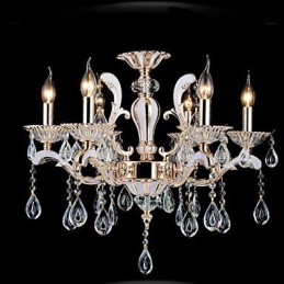 Luxusné svietidlá európskeho štýlu Candle Crystal Závesné zinkové zliatiny