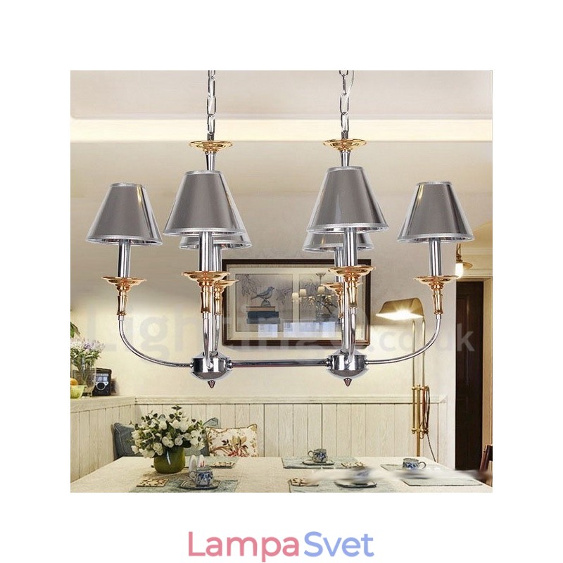 6 Ľahký moderný luster v štýle chrómovej sviečky