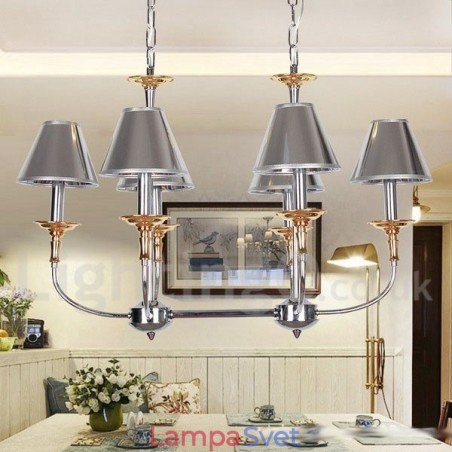 6 Ľahký moderný luster v štýle chrómovej sviečky 6 Ľahký moderný luster v štýle chrómovej sviečky