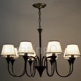 8 Ľahký rustikálny moderný moderný retro čierny luster v štýle sviečky