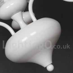 3 Ľahký moderný dutý biely luster v štýle sviečky