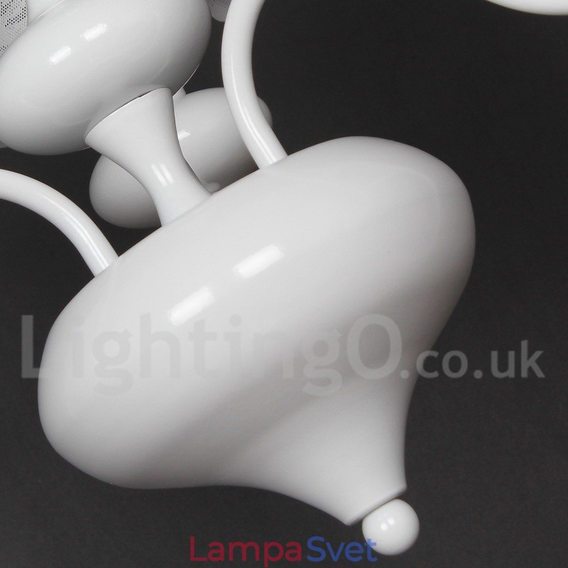 3 Ľahký moderný dutý biely luster v štýle sviečky